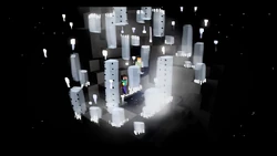 Deep dark Concept art with a white color theme.