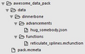 Example "data pack" file structure. Image tweeted by Dinnerbone.