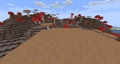 The view of the Mushroom Fields biome atop the huge mushrooms.