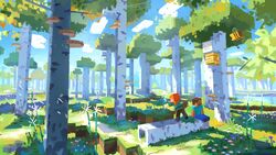 Old growth birch forest concept art.