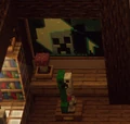 Creeper anatomical model from the house in the camp from Minecraft Dungeons.