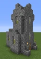 Example of a building made with cobblestone, this one being a church in a village.