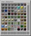 The Creative mode item selection screen prior to Java Edition 12w21b.