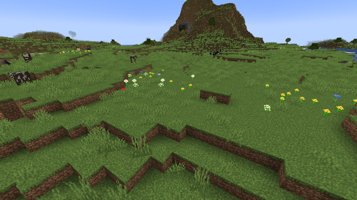 Minecraft Mountain Field Background