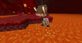 A zombie pigman in lava.