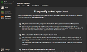 Minecraft Dungeons FAQ tab