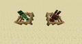 Two mobs spawned with the names "Grumm" and "Dinnerbone," respectively.