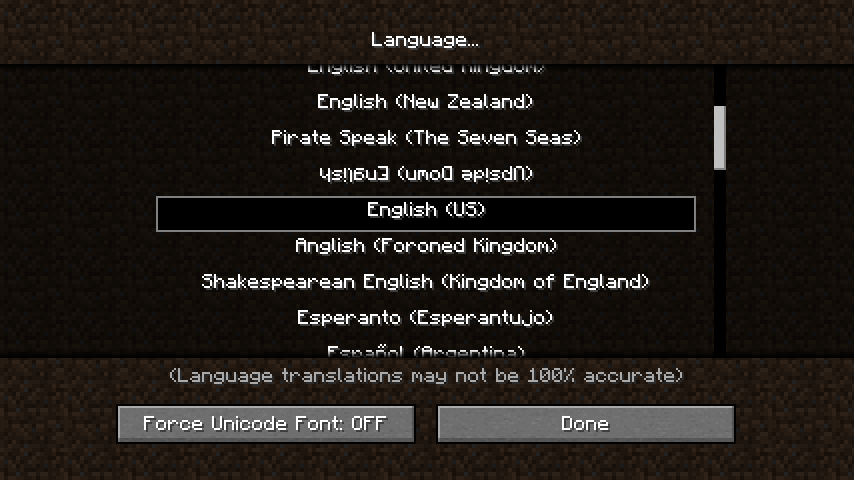 Language – Minecraft Wiki