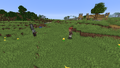 Pillager leader chasing villager.