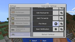 The pick block keybind option.