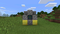 Cobblestone and block of gold were used to create a nether reactor.