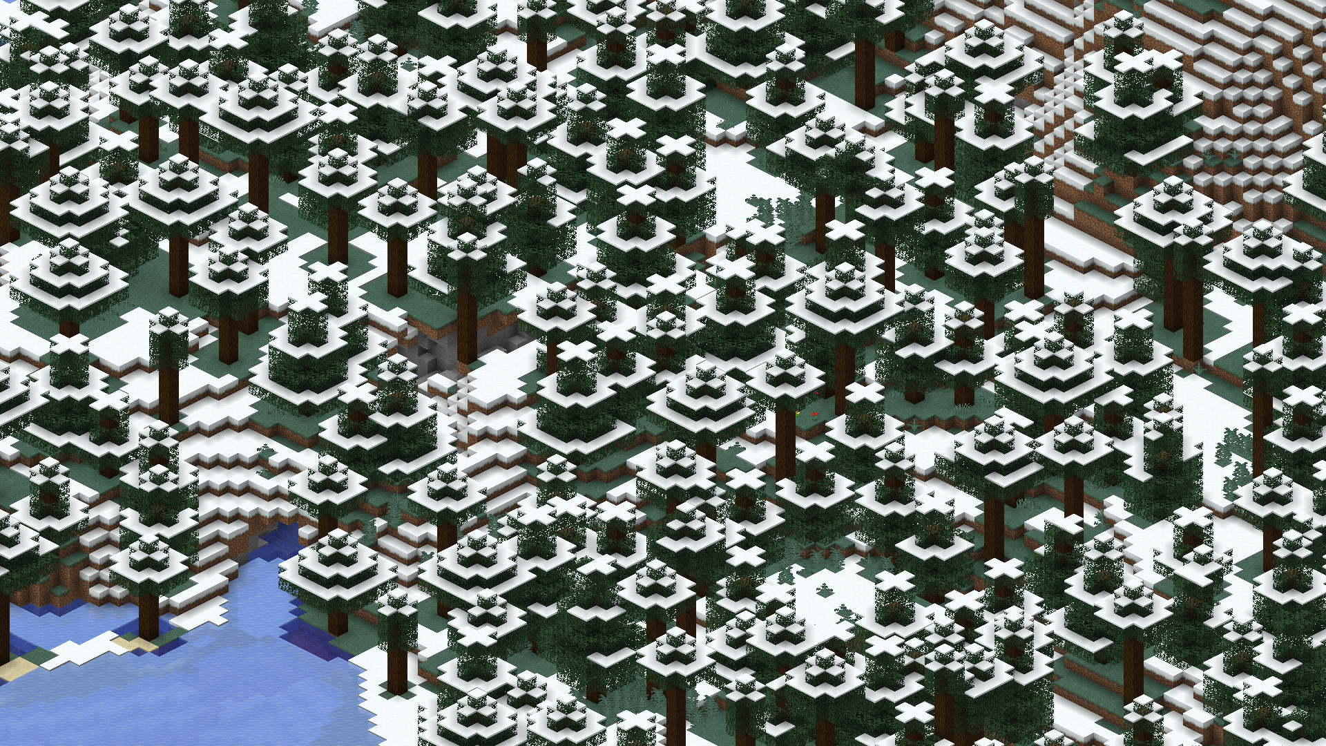 Taiga biome, boreal snow forest thin simple line design