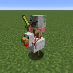 minecraft baby zombie riding chicken