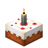 Light Gray Candle Cake (lit)