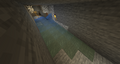 Water that is underground, but is still part of 2 different biomes. The color is split.