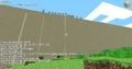 A giant sand wall built by players in 2021.