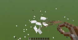 Several sheep hanging in the air in Creative mode.