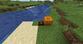 A screenshot of a pumpkin on a stem in Beta 1.8 pre-release