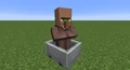 Villager in a minecart.