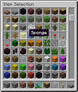 Sponges in the creative inventory in the Adventure Update.