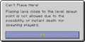 The warning in Legacy Console Edition when trying to place lava near the spawn point.
