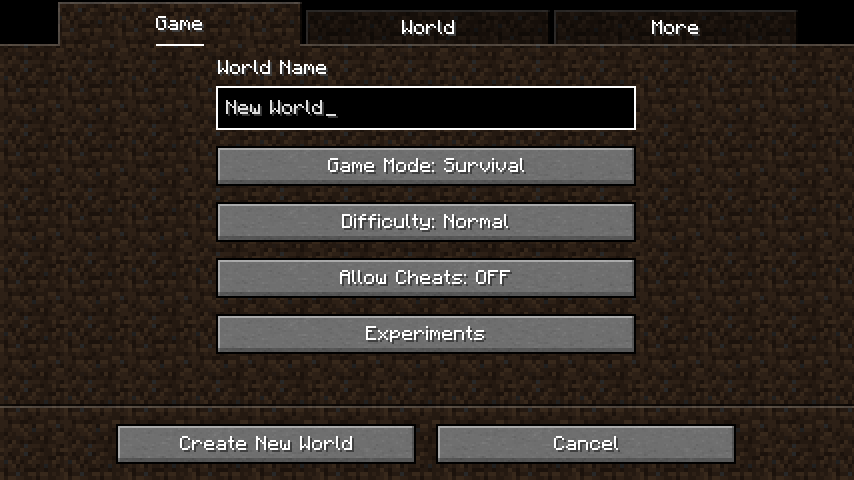 Create New World – Minecraft Wiki