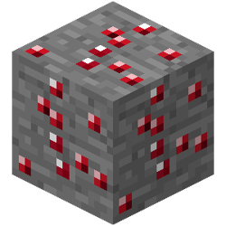 Emerald ore in its first iteration, using the "ruby ore" texture