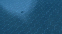 Looking down into a deep ocean.