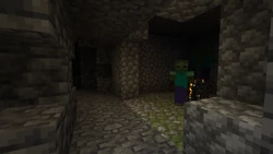 A monster room next to a cave.