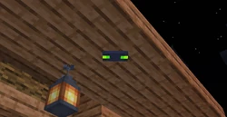 A phantom peeking through a wooden slab.