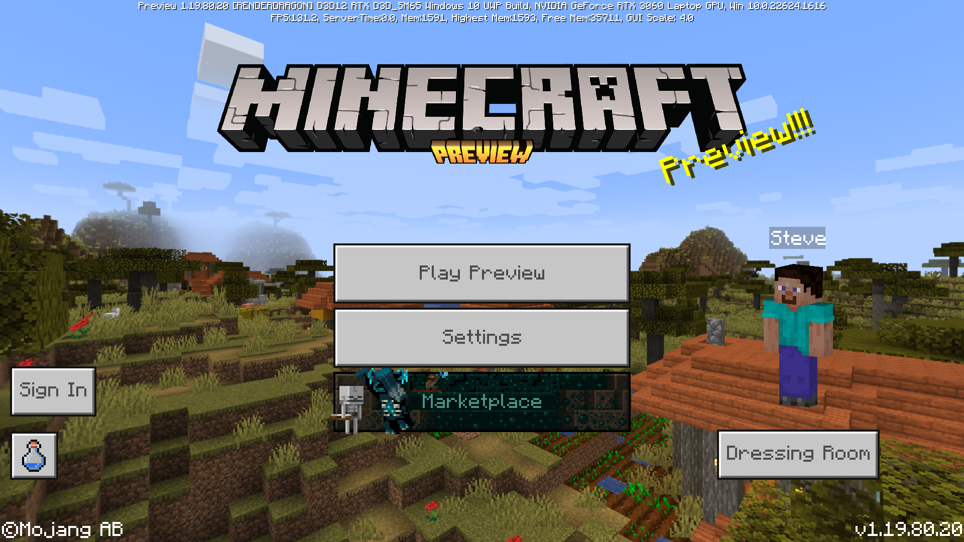 Minecraft Preview 1.19.80.20