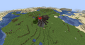 A spider spawning on a single block.