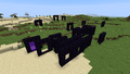 A cluster of nether portal frames generated by repeatedly going through the Nether-side portal, deactivating the Overworld-side portal and teleporting back to the Nether.