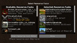 The "select resource packs" screen.
