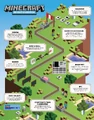 Poster showing several Minecraft Education features, such as cameras, photos, chalkboards, NPCs, agents and the code builder.