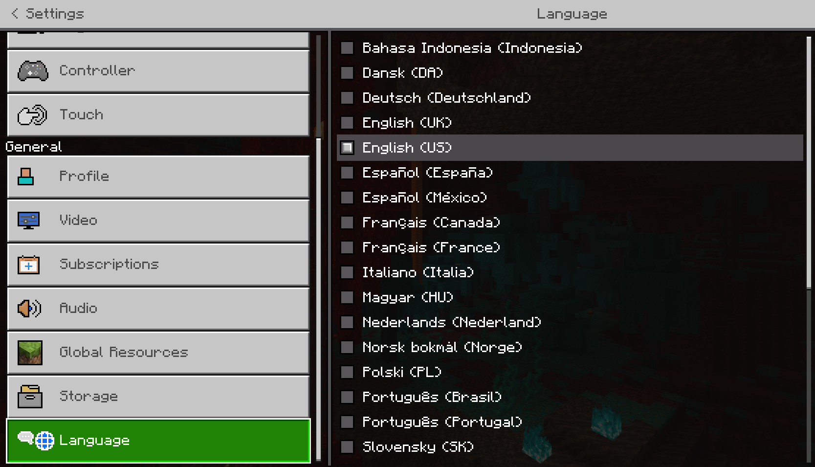 Language Minecraft Wiki