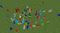 Parrots also crowd around hostile mobs, such as creepers.