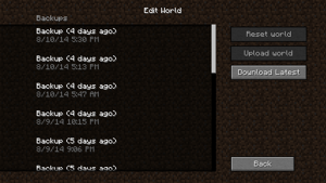 The Edit World menu on an expired Realm.