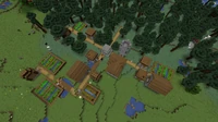 A village generated in a taiga biome.