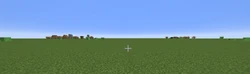 Two Villages viewable directly from spawn in a superflat world.