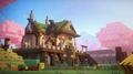 Manor built of spruce and cherry planks, as depicted in the Trails & Tales trailer.[4]