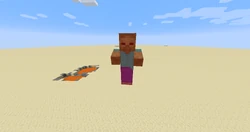 A giant getting damaged by a splash potion of harming.