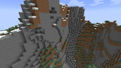 Stone naturally generated in the side of a cliff.