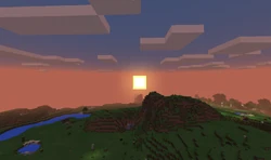 O sol ficaria assim, se o jogador olha para longe ou se a noite se aproxima.