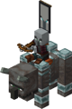 A pillager raid captain ravager rider.