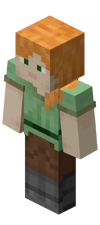 An upcoming version of the alternate default player skin, "Alex", using classic arms, as it appears in-game.