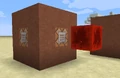 Command blocks in a terracotta cube.