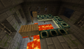 An end portal room intersected by an abandoned mineshaft.