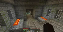 A monster room found by an end portal room in a stronghold.