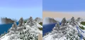 A jagged peaks biome in java and bedrock.